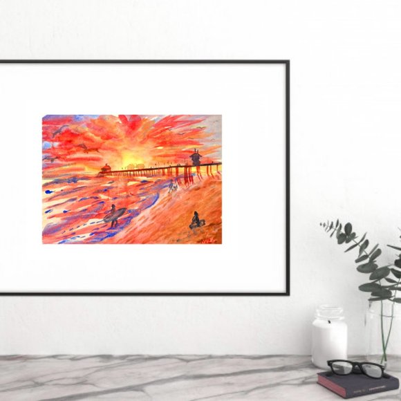 California Wall Art Beach ORIGINAL Paintings Arts - Picture 4 of 9